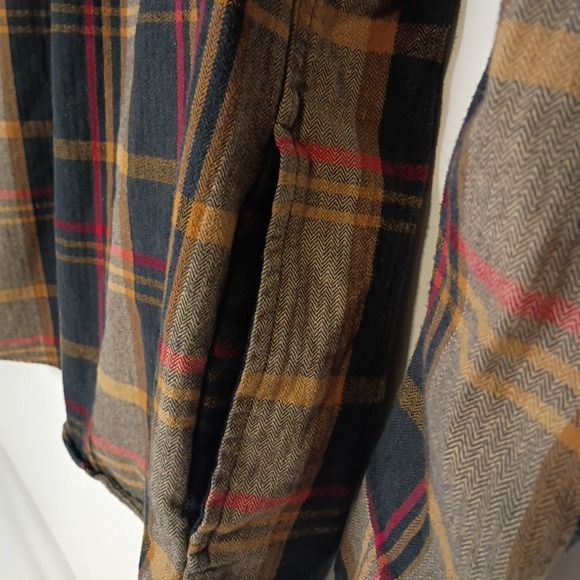 ORVIS Heavyweight Flannel Shirt Mens 2XL Brown Plaid Shacket 4 Pockets Big Bear - Picture 5 of 10